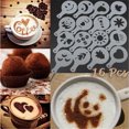 thumbnail image 4 of 16Pcs Plastic Cappuccino Coffee Foam Spray Template Stencils DIY Decorating Coffee Printing Mold, 4 of 4