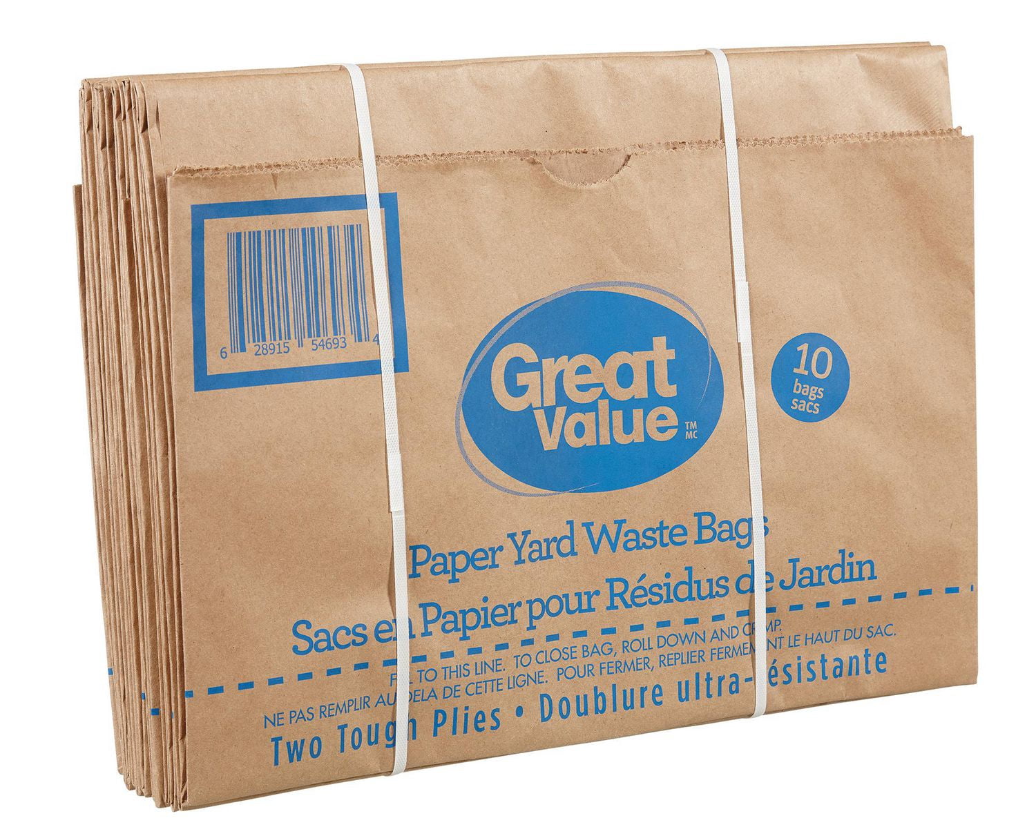 Great Value Sacs en Papier pour Résidus de Jardin, 10 Sacs