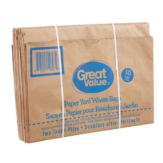 Great Value Sacs en Papier pour Résidus de Jardin, 10 Sacs