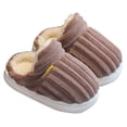 thumbnail image 2 of RXIRUCGD Pantoufles d'Hiver pour Enfants, Ajout de Peluche, Antidérapantes, Gardent au Chaud, Pantoufles en Coton pour la Maison ( Café, Taille : 30 ), 2 of 3