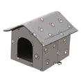 thumbnail image 1 of Niche Extérieure pour Chat, Petit Chien, Chenil, Lit Chaud et Isolé, Imperméable, pour Chiot, Gris, P, 1 of 9