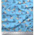 thumbnail image 1 of Soimoi Poly Georgette Fabric Text,Floral & Eiffel Tower Architectural Printed Craft Fabric by the Yard 52 Inch Wide, 1 of 3