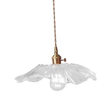 Esquirla Flower Pendant Light Flower Glass Hanging Lamp for Bedside Coffee Restaurant Transparent Large