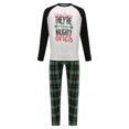 thumbnail image 1 of ITFABS Pyjamas de Noël Assortis pour la Famille, Hauts Raglan à Lettres + Pantalons à Carreaux, 1 of 9