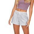 thumbnail image 1 of Wangsaura Women Loose Style Sports Shorts, Solid Color Elastic Waist Sweatpants, 1 of 7