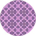 thumbnail image 1 of Ahgly Tapis Rond Lavable en Machine Intérieur Transitionnel Fleur Rose, 6 Pieds Rond, 1 of 7