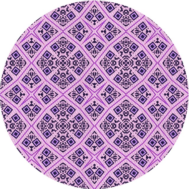 Ahgly Tapis Rond Lavable en Machine Intérieur Transitionnel Fleur Rose, 6 Pieds Rond