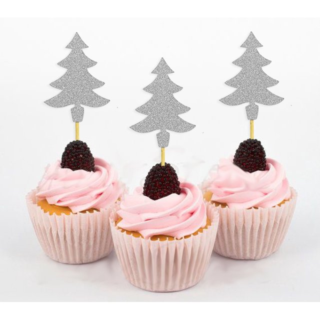 Darling Souvenir/ Décorations de Cupcake Arbre de Noël/ Décorations de Dessert - Lot de 20