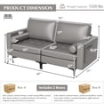 thumbnail image 4 of Costway Modern Loveseat 2-Seat Sofa Couch with 2 Bolsters Side Storage Pocket Grey, 4 of 10