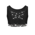 thumbnail image 2 of Hansber Enfants Filles Scintillant Sans Manches Danse Court Débardeurs Hip-Hop Rue Chandail Performance Tenue de Danse Noir 10, 2 of 5