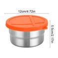 thumbnail image 3 of Boîte à Collations en Acier Inoxydable avec Couvercle en Silicone - Contenant de Rangement Alimentaire Hermétique Scellé Portable à Compartiments Divisés pour Collations Assaisonnements, Orange, JKODE, 3 of 8