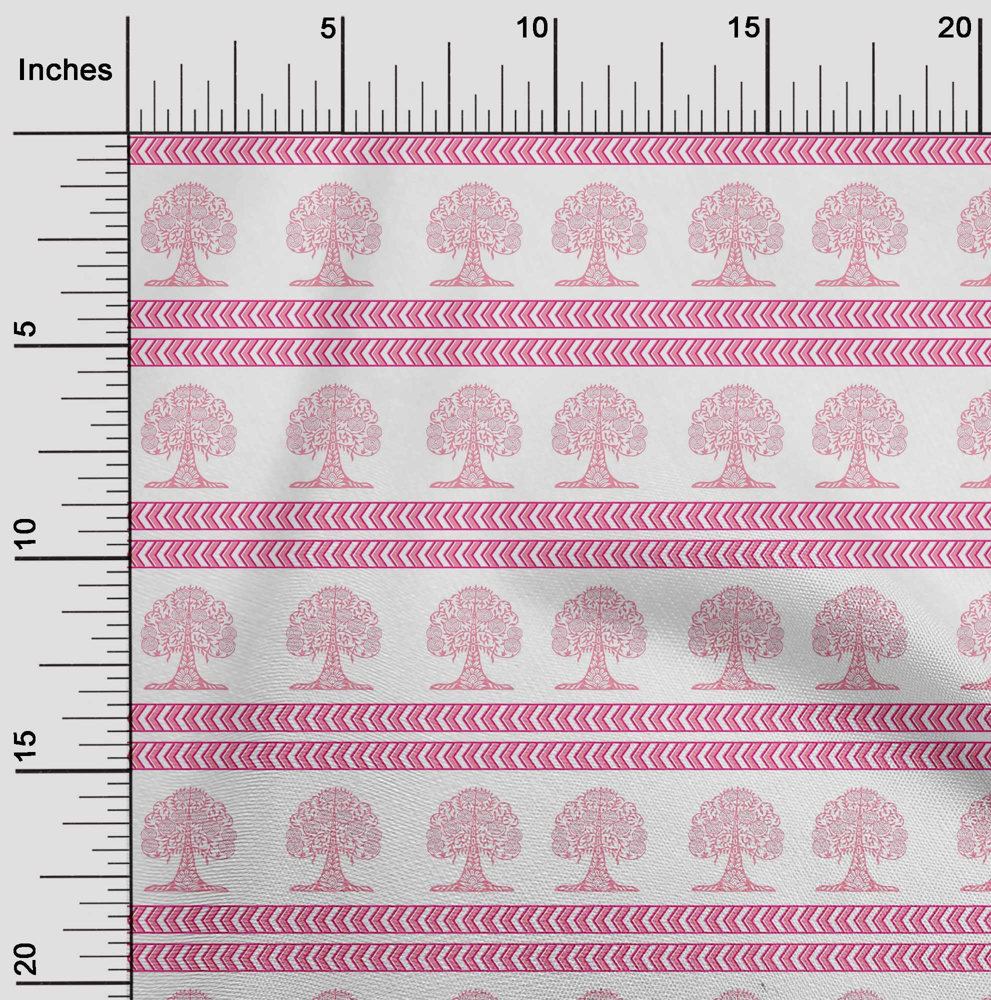 oneOone Tissu en Coton Flex Imprimé Flèche & Arbre pour Couture Largeur 40 Pouces