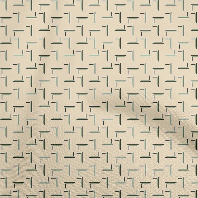 oneOone Cotton Poplin Twill Light Beige Fabric Abstract Irregular Lines Craft Projects Decor Fabric Printed By The Yard 56 Inch Wide