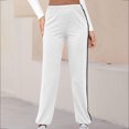 thumbnail image 2 of FAIWAD Womens Striped Sweatpants Causal Drawstring High Waist Baggy Straight Leg Joggers Pants with Pockets, 2 of 5