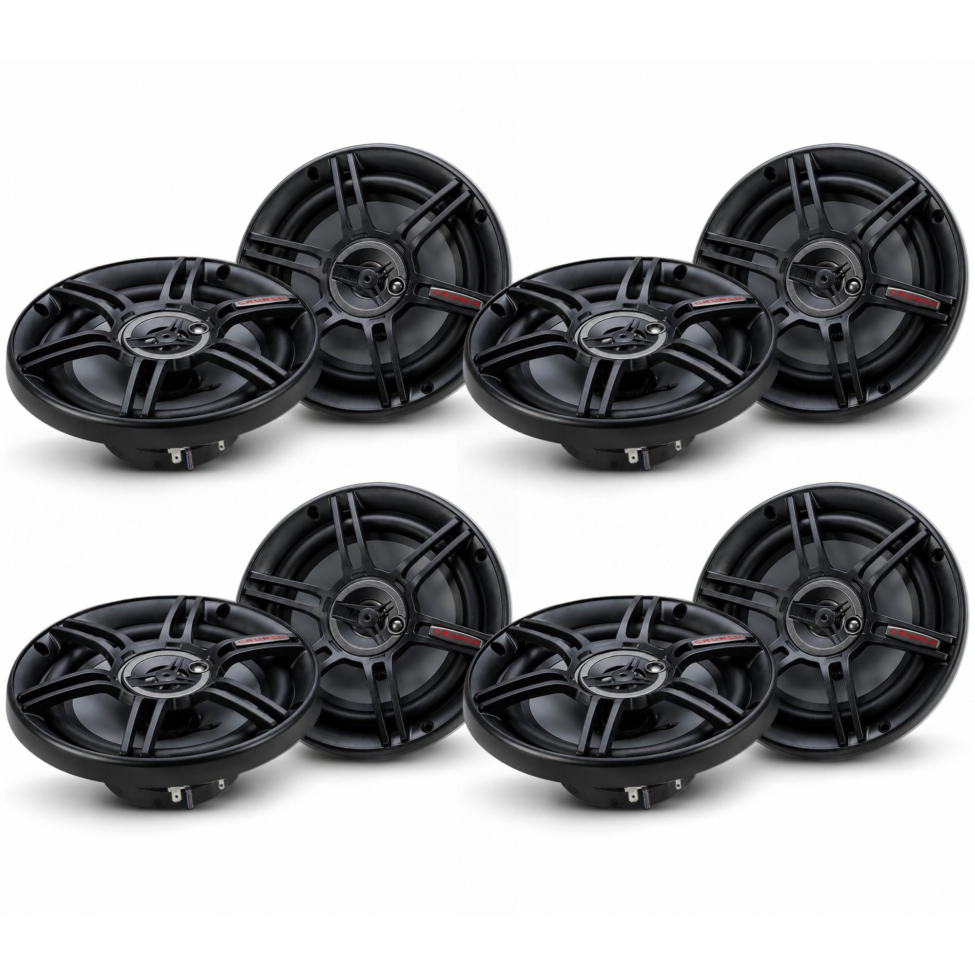 Crunch CS-653 300 Watts 6.5-Inch 3-Way 4 Ohms Steel Basket CS Speakers (4 Pack)