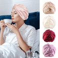 thumbnail image 2 of MesaSe Adjustable Satin Faux Silk Bonnet Front Knot Back Adjustable Buckle Large Long Curly Hair Wrap Elastic Drawstring Beauty Hat, 2 of 10