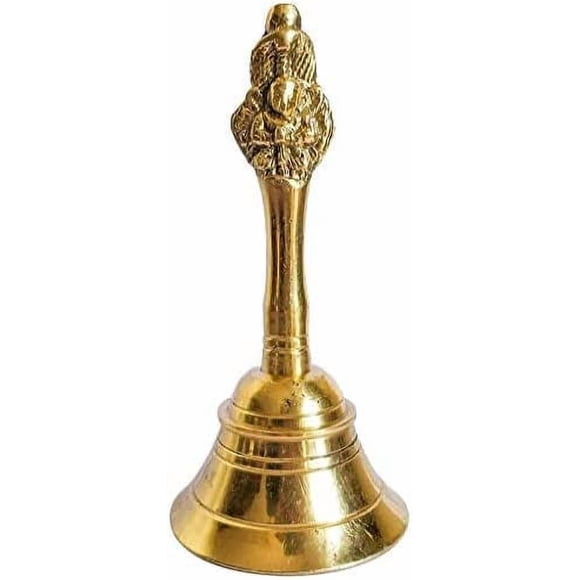 Cloche de Mandir Garuda Ghanti/Pooja en Laiton (Hauteur Env. 3 Pouces, Ensemble de 2), Articles Religieux Spirituels, Temple pour la Maison, Articles Spirituels Hindous, Essentiels de Pooja