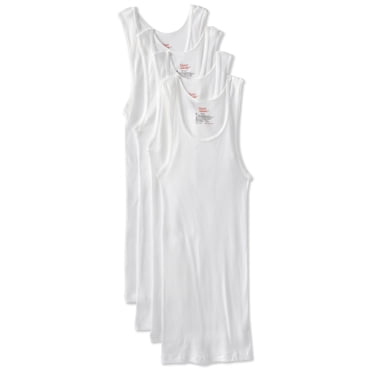 Hanes Débardeurs FreshIQ pour Hommes, Lot de 4, Blanc, Moyen