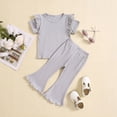 thumbnail image 2 of Birdeem Chemises pour Filles Mode Filles Manches Courtes Décontractées Col Rond Boutons Ensembles de Shorts Unis, 2 of 12