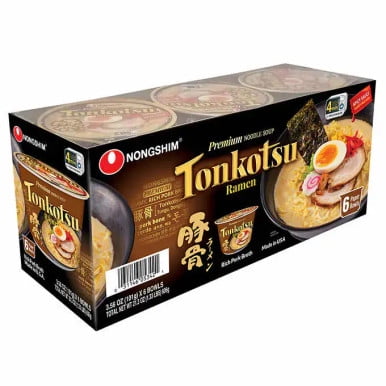 Nongshim Ramen Tonkotsu 101 g (Lot de 6) / Soupe de Nouilles de Style Japonais de Qualité Supérieure