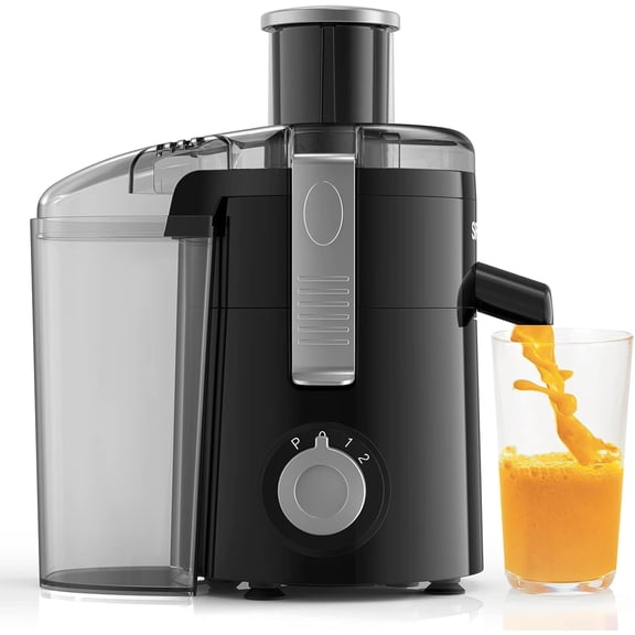 SiFENE Extracteur Centrifuge Compact 350W, Machine à Jus pour Légumes et Fruits avec 3 Réglages de Vitesse, Facile à Nettoyer, Noir