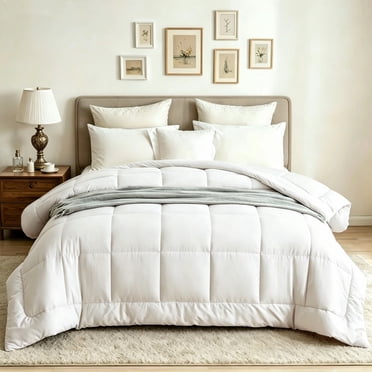 BedTreat Couette Alternative au Duvet avec Pattes d'Angle - Couette Matelassée Toutes Saisons Format Très Grand 240 G/m2 Blanche, Literie en Microfibre Lavable à la Machine