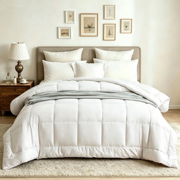 BedTreat Couette d'Hôtel de Luxe en Alternative au Duvet avec Pattes d'Angle - Insert de Couette Blanc Matelassé Toutes Saisons Format Grand, Doux, Rafraîchissant