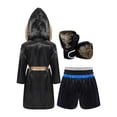 thumbnail image 2 of MSemis Boys 3 Piece Boxing Tracksuit Halloween Cosplay Costume Satin Robe with Shorts Punching Exercise Gloves Set Blue&Silver 16, 2 of 7