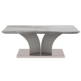thumbnail image 3 of Contemporary Faux Marble & Stainless Steel Coffee Table in Grey, 3 of 7