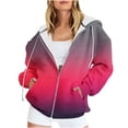 thumbnail image 1 of Veste Chandail à Capuche Zippée à Manches Longues Décontractée pour Femme, 1 of 6