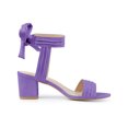 thumbnail image 4 of BLISSFUL STEP Women's Open Toe Ankle Tie Back Block Heels Sandals Purple (Size 6.5), 4 of 7