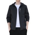thumbnail image 2 of Men Long Sleeve Autumn Winter Hooded Top Blouse Coat Jacket With Pockets, 2 of 3