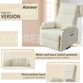 thumbnail image 2 of Korser Swivel Rocker Recliner Chair for Small Spaces Chenille for Living Room,Beige, 2 of 7