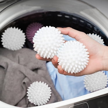 Reusable Laundry Dryer Balls - 6 Pack Plastic Fabric Softener for Wrinkle Reduction | Eco-Friendly Washing & Drying Aid for Soft Clothes