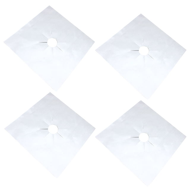 4pcs Universal Heavy Duty Oven Liners Gas Hob Protector Sheets (Silver)