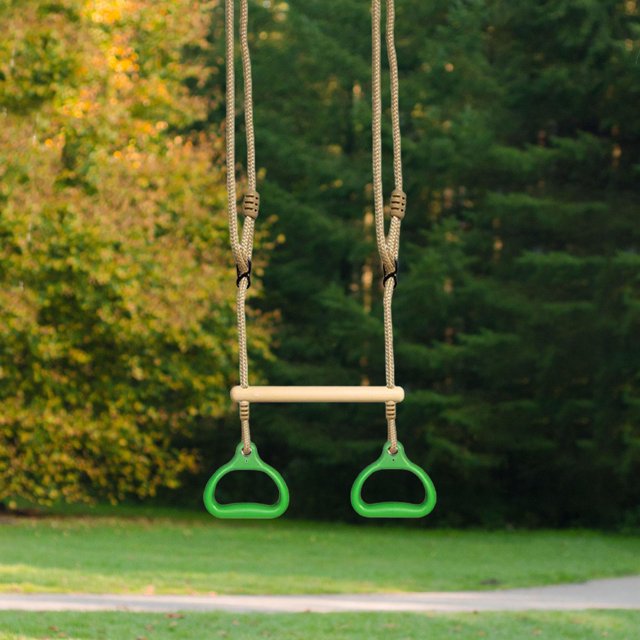 DYNWAVECA Barre de Trapèze Stable Robuste Balançoire Portable pour Usage Intérieur Extérieur Gym à Domicile Vert