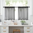 thumbnail image 4 of ZZkhGO Semi Sheer Short Curtains, Light Filtering Window Drapes, Thin Privacy Curtains for Kitchen Bathroom Bedroom, 4 of 4