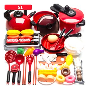 Kitchen Pretend Play Kitchen Set Rounded Edge High Simulation Fine Details Kids Cooking Toys for Home School Gifts