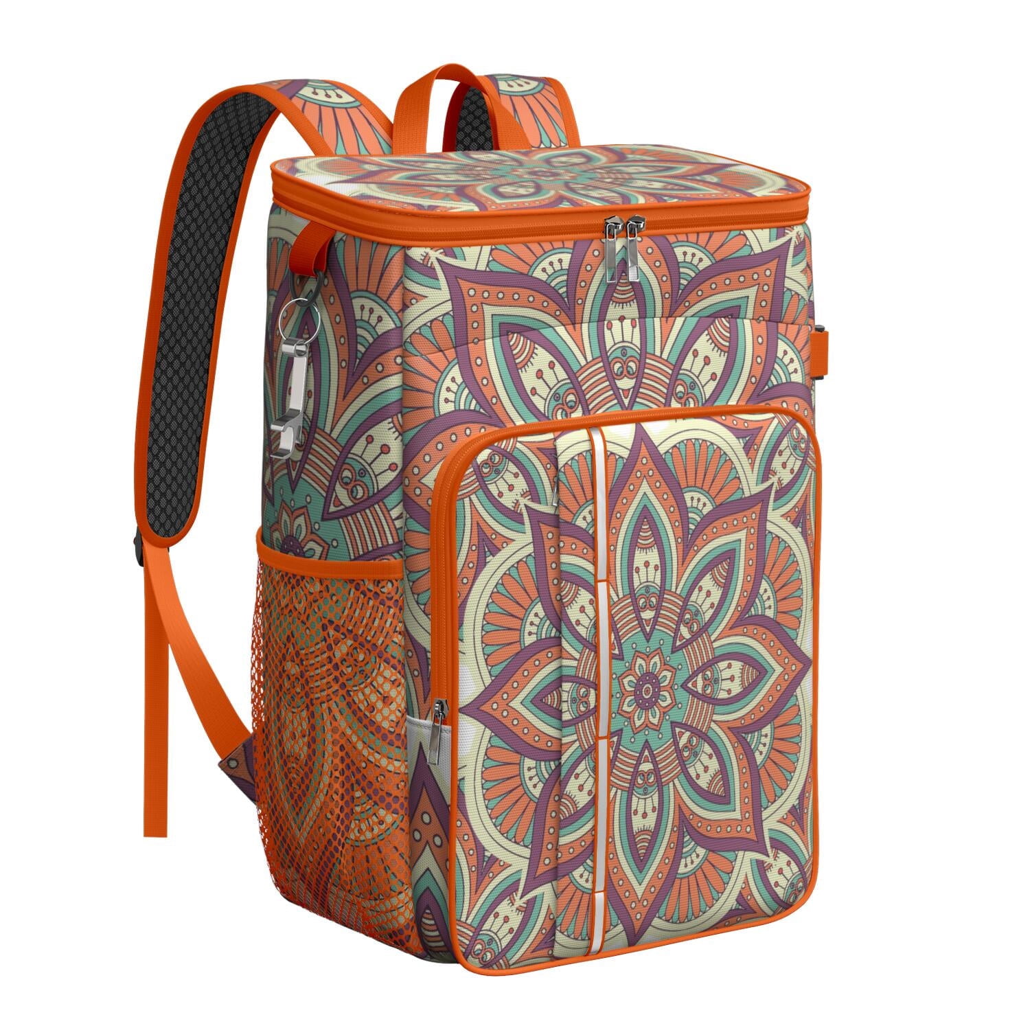 Sacred Symbolic Mandala Insulated Cooler Bag - 20L Soft Cooler Backpack with Multiple Pockets for Organization & Convenience