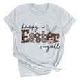 thumbnail image 2 of EGNMCR Chemises de Pâques pour Femmes Manches Courtes Imprimé de Pâques Manches Courtes Col Rond T-Shirt pour Femmes, 2 of 3