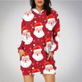 thumbnail image 1 of TIMIFIS Robe de Noël Moche pour Femmes Robe de Vacances à Manches Longues Père Noël Flocon de Neige Graphique Midi Robe Chandail Automne Hiver avec Poches, 1 of 6