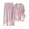 thumbnail image 2 of Kcodviy Femmes Dames Ensemble 2 Pcs Pantalon Flaque Femmes Rétro Grande Taille et Tailleurs-Pantalons Grande Taille pour Femmes Invitée de Mariage Chemise Tailleur Taille Haute Combinaisons et Salopettes pour Femmes Pantalons Habillés Tailleur Haut Pantalons Longs Sl, 2 of 5