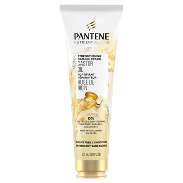 Pantene Castor Oil Nutrient Blends Sulfate Free Conditioner, Hair Strengthening Anti Frizz Damage Repair, Safe for Color Treated Hair