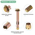 thumbnail image 2 of 10-Pack Hex Expansion Bolt, M12x120mm Colored Galvanized Iron-Carbon Steel External Hex Expansion Bolts, 2 of 6