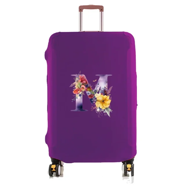 Travel Luggage Cover Baggage Suitcase Protector Washable Reusable Dustproof Scratch-proof Suitcase Cover Butterfly Print Pattern 8butterfly letter M S