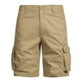 thumbnail image 2 of Sentmoon Mens Cargo Shorts High Waist Beach Shorts Loose Solid Color Button 2025 Summer Gym Shorts Multi Pocket Man Comfy for Sports Running Yellow 30, 2 of 5