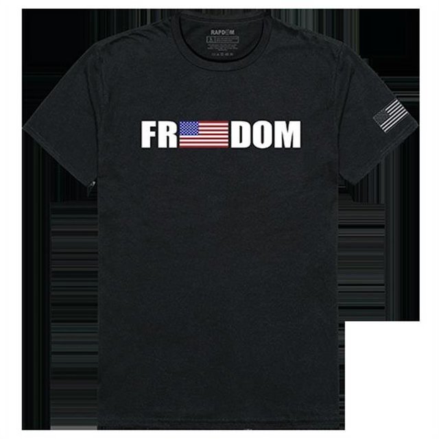 RapidDominance TS1-787-EQ4-05 Liberté Graphique Tactique Tee&44; Noir - 2X