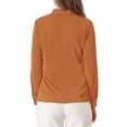 thumbnail image 3 of INSPIRE CHIC Chemise Élégante pour Femme de Travail/bureau à Manches Longues Plissée à Col Noué Brun TP, 3 of 6