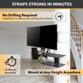 thumbnail image 3 of CondoMounts Floating TV Stand | Pillar & Wall mounted Glass Shelf | Holds 40lbs | Under TV Shelf for TV Box, Cable Box, Gaming Console | Projector Shelf | Electronics Shelf | Laptop Mount, 3 of 10