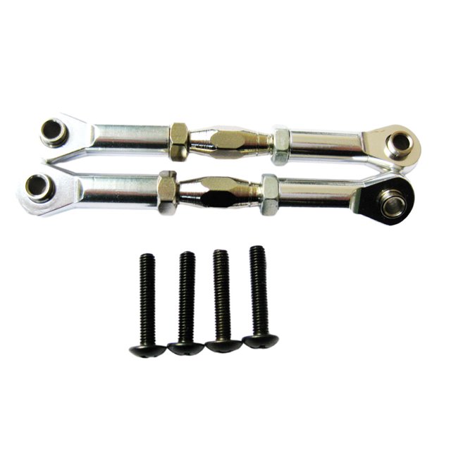 fastboy 2x Front/Rear Steering Link Rod For AXIAL 1/10 Rock Racer AX90026 AX31016 Desert Buggy Hop-ups Silver